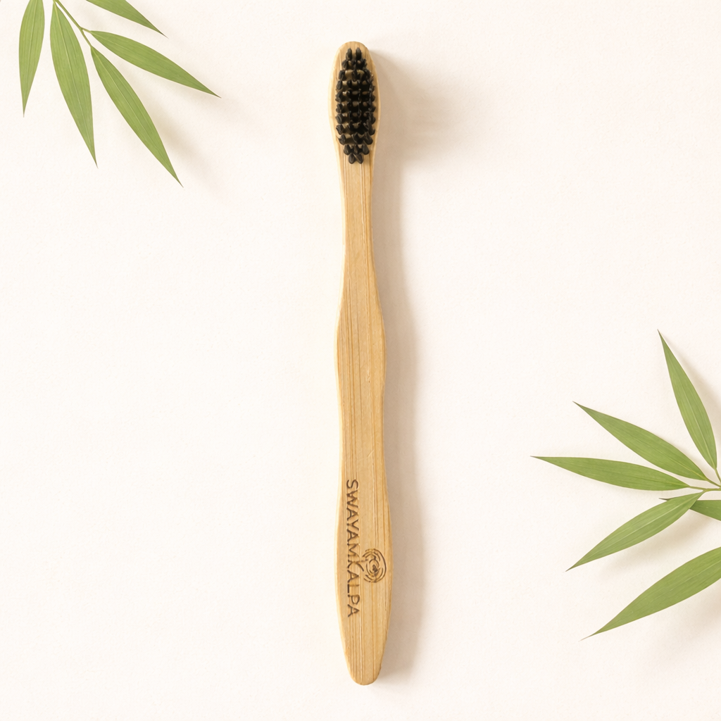 Kids Bamboo toothbrush - Charcoal Infused