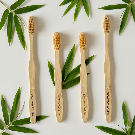 Bamboo toothbrush family pack Brown Bristles